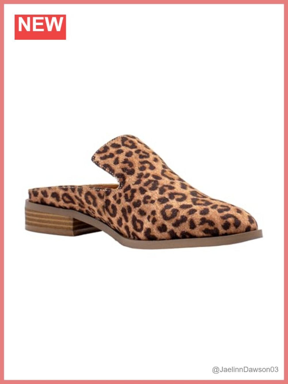Faux Leather Backless Slip-On Mule Low Stacked Heel